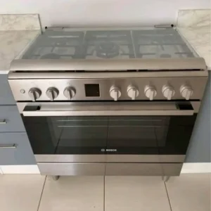 Bosch 90×60 cm Gas Cooker | 5 Gas Burners | Stainless Steel – HGK90VQ50M