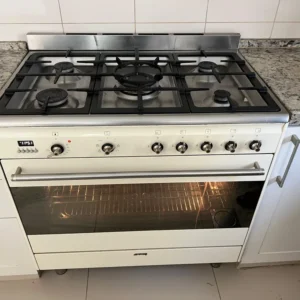 Smeg 90cm Gas Oven with 5 Hob Top – Electric Cooker, Stainless Steel