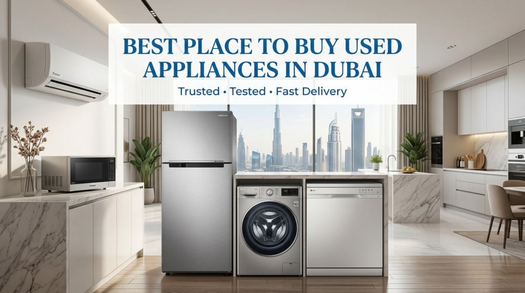 Used home appliances in Dubai including refrigerators and washing machines